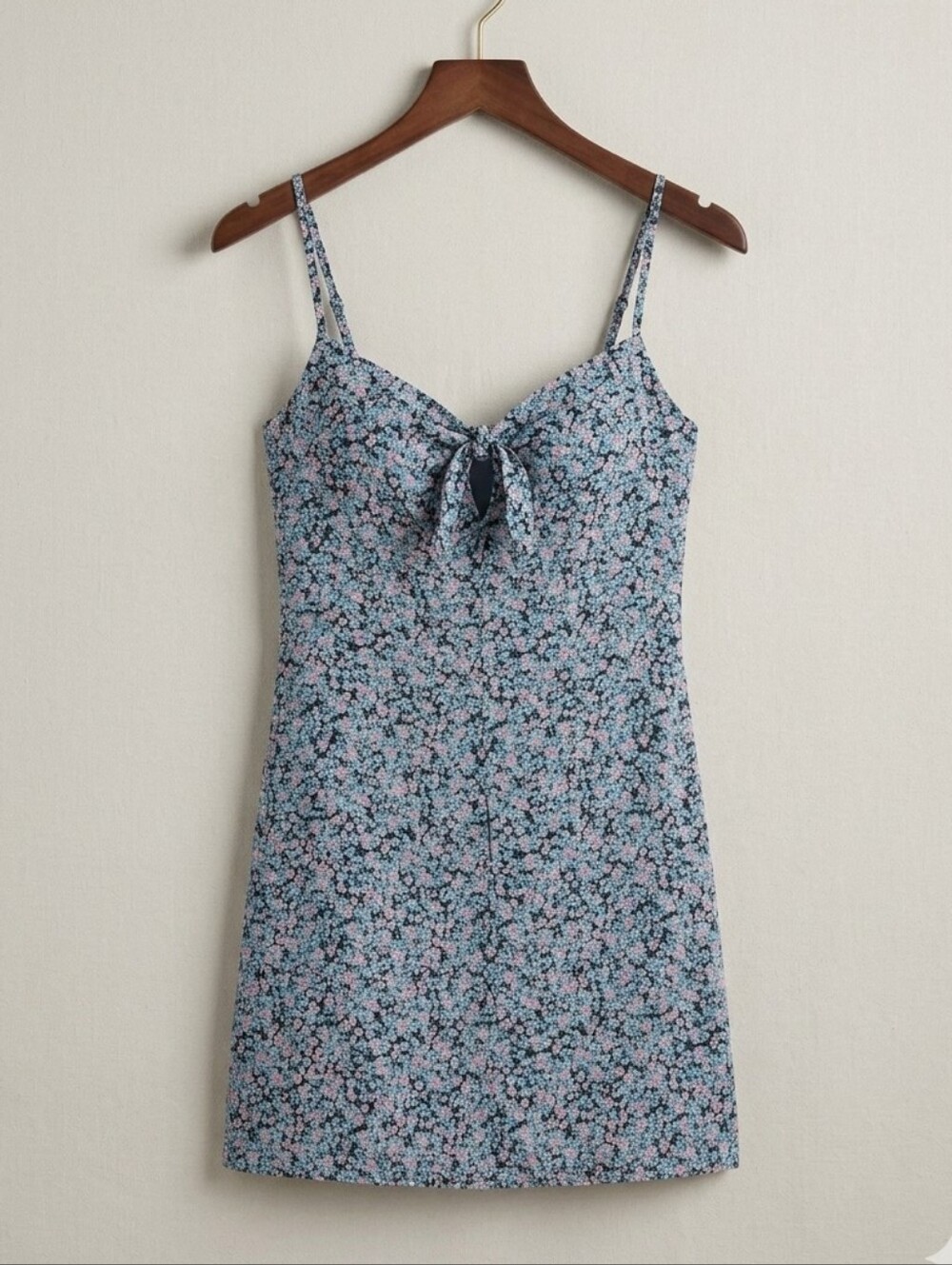 RVCA Remi Dress Floral Blue Pink Black Small